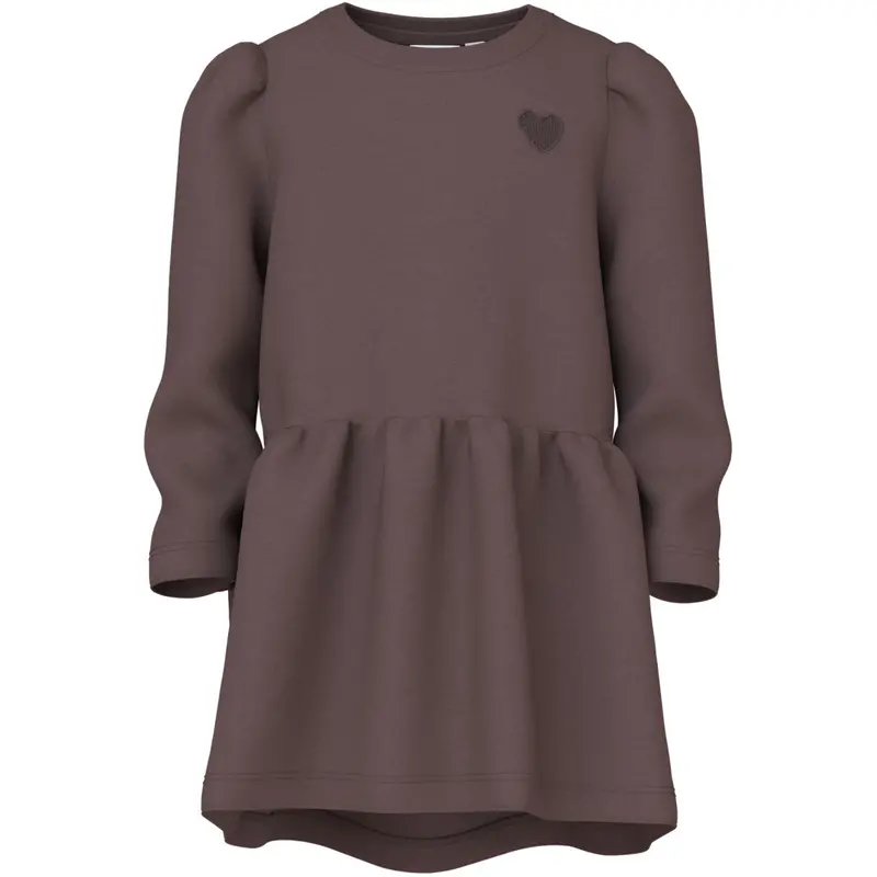 Name It Peppercorn Heart Embroidery Nmfvima Ls Swe Dress Bru 1