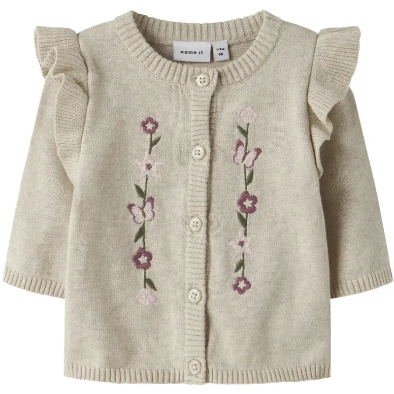 Name It Peyote Melange Nbfflowers Ls Knit Card 1