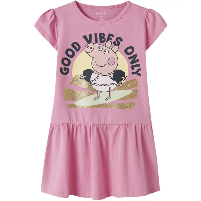 Name It Pink Drink Nmfarina Peppa Ss Dress Cplg 1