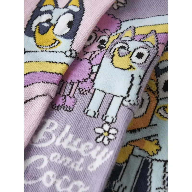 Name It Pirouette Nmfjensia Bluey 3P Socks Sky 2