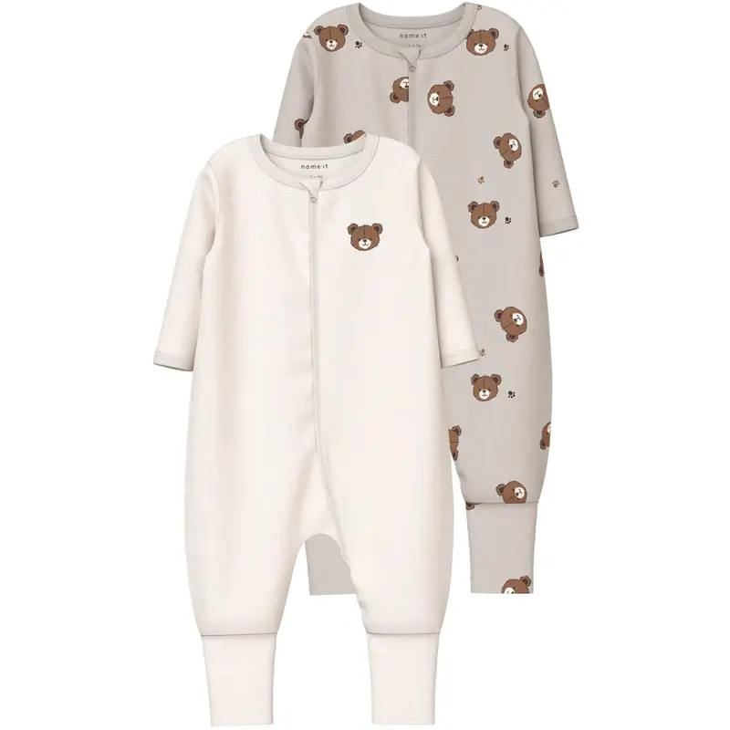 Name It Pumice Stone Nbnnightsuit 2P Zip Ff Pumice Bear Noos 1