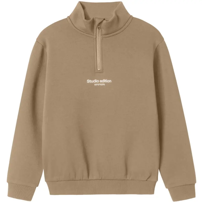 Name It Pure Cashmere Nkmbrody Ls Nreg Sweat Zip Bru Noos 1