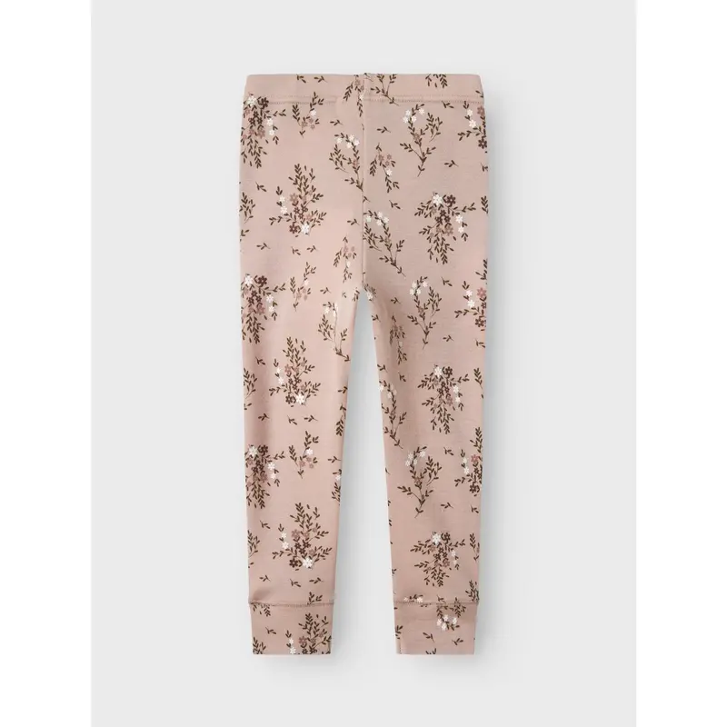 Name It Shadow Gray Long Flowers Nmfwillow Wool Leggings 3