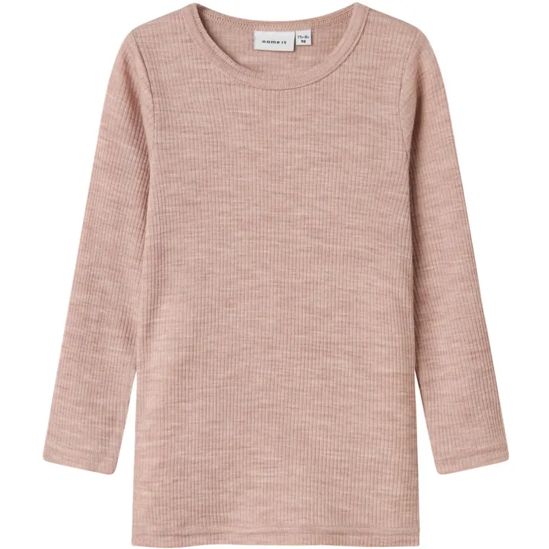 Name It Shadow Gray Nmnwax Wool Rib Ls Top Noos 1