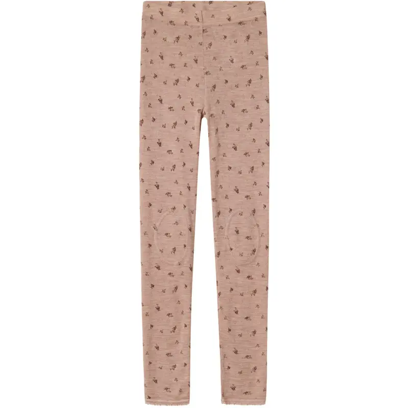 Name It Shadow Gray Small Flowers Nkfwang Wool Needle Leggings 1