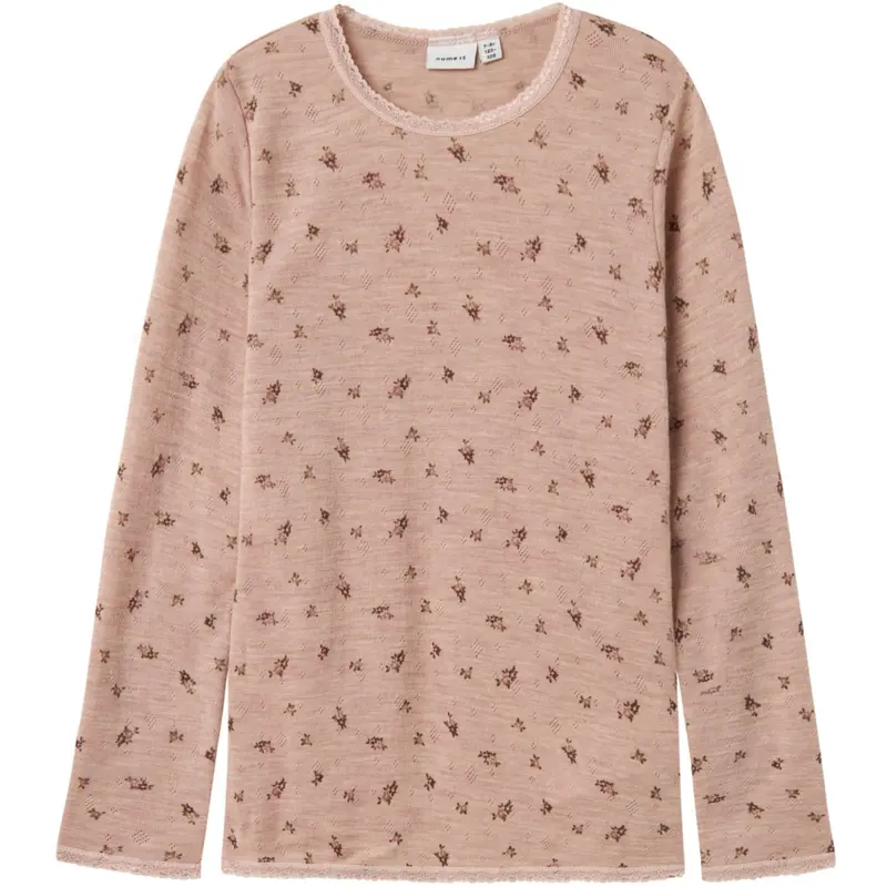 Name It Shadow Gray Small Flowers Nkfwang Wool Needle Ls Top 1