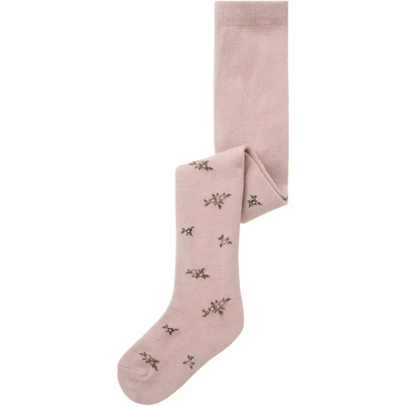 Name It Shadow Gray Small Flowers Nmfwak Wo/Bl Tights Aoj 1