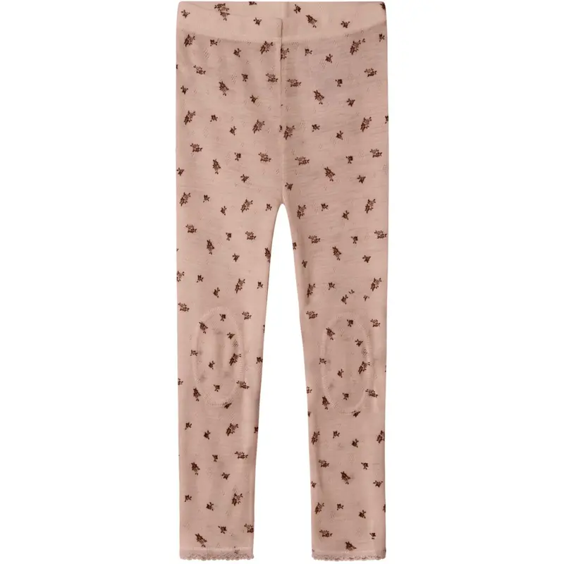 Name It Shadow Gray Small Flowers Nmfwang Wool Needle Leggings Noos 1