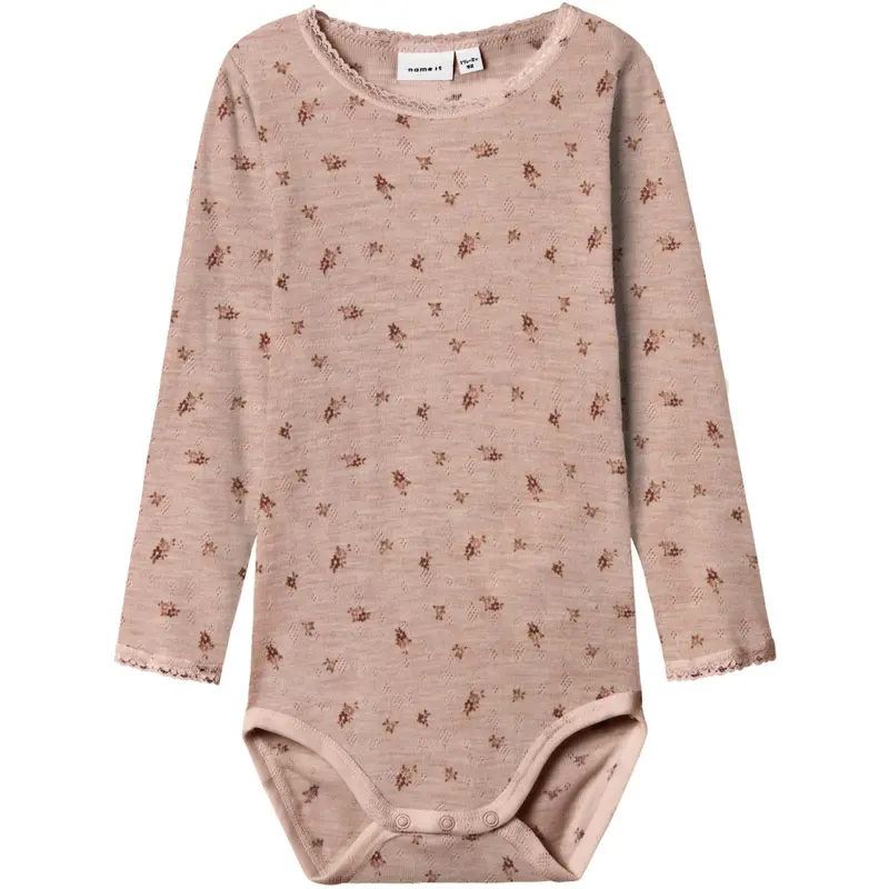 Name It Shadow Gray Small Flowers Nmfwang Wool Needle Ls Body 1