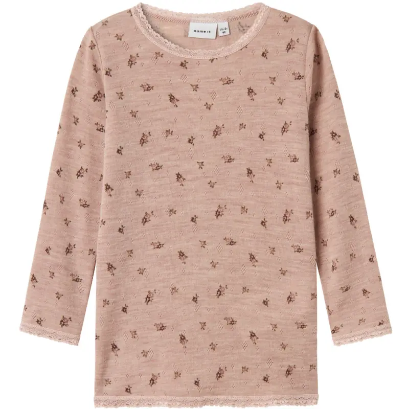 Name It Shadow Gray Small Flowers Nmfwang Wool Needle Ls Top Noos 1