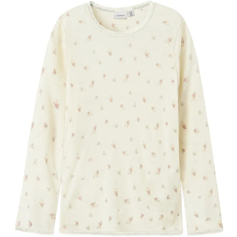 Name It Snow White Small Flowers Nkfwang Wool Needle Ls Top 1