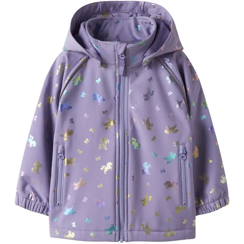 Name It Sunlit Allium Bow Nmfalfa08 Softshell Jacket Foil Aop Fo 1