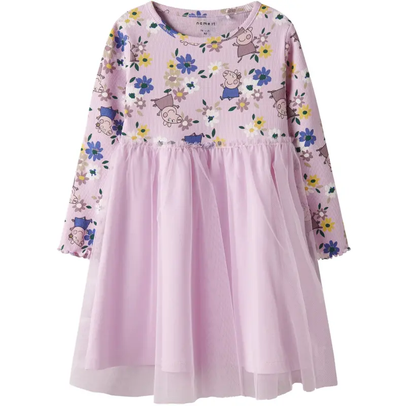 Name It Sweet Dreams Nmfansa Peppa Ls Tulle Dress Cplg 1