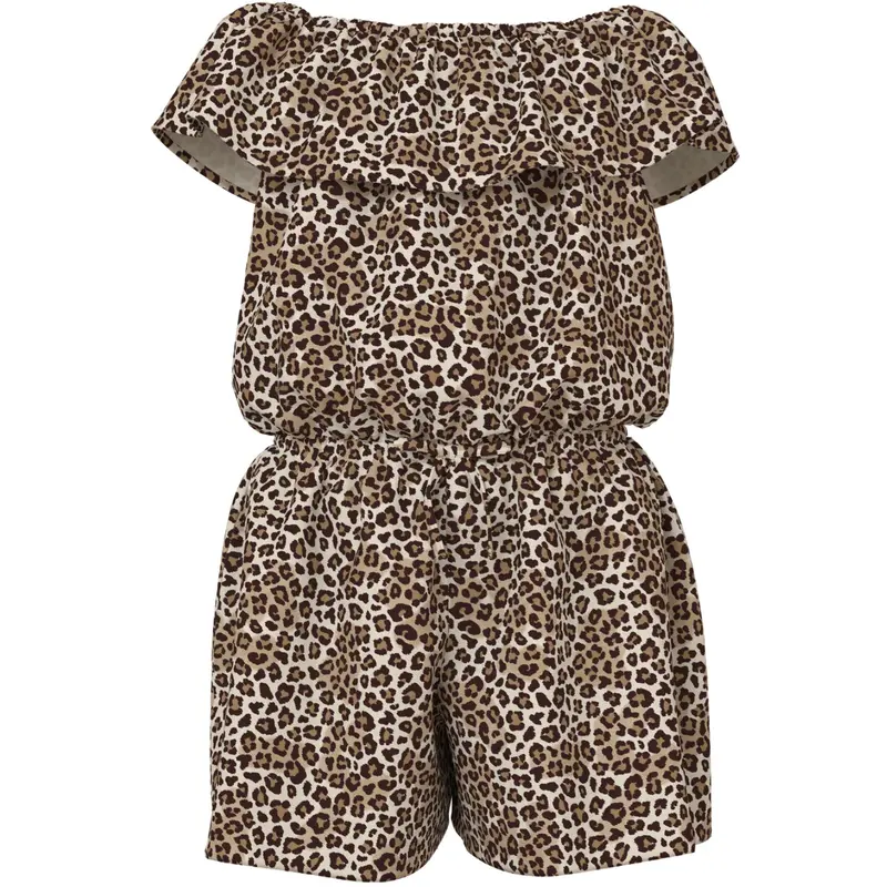 Name It Turtledove Leopard Nkfvinaya Ss Playsuit Fffff Noos 3