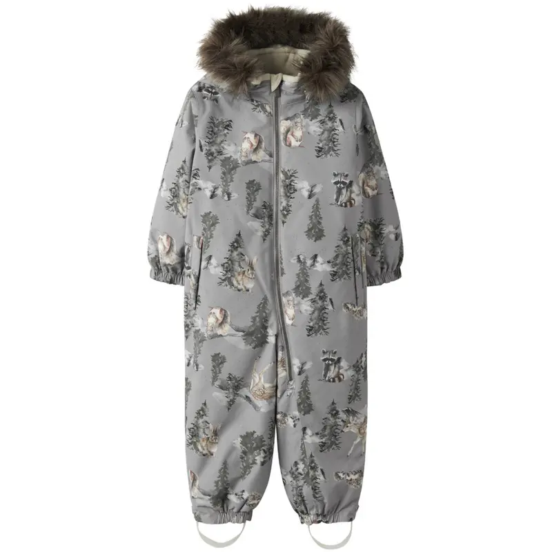 Name It Ultimate Grey Woodland Nmnsnow10 Suit Aop Fo 1