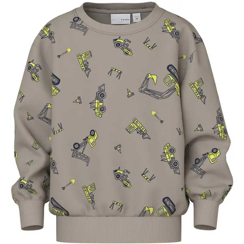 Name It Vintage Khaki Excavator Nmmvildar Ls Nreg Sweat Unb 1