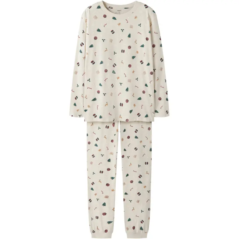 Name It Whitecap Gray Xmas Aop Nanvismas Ls Nightset Adult 1