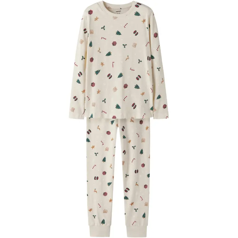 Name It Whitecap Gray Xmas Aop Nknvismas Ls Nightset 1