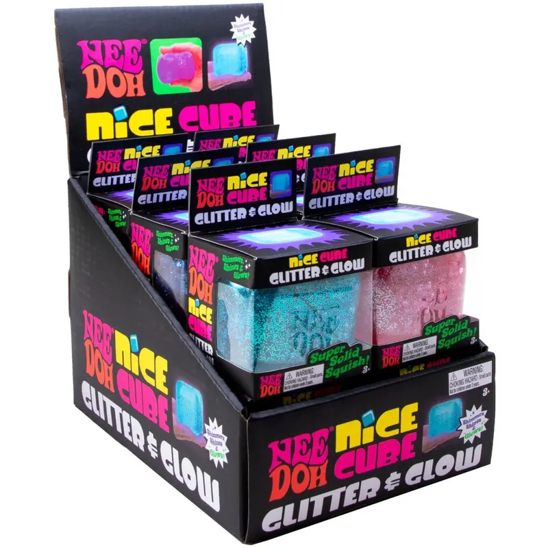 Needoh Nice Cube Glitter & Glow 3 Asst. Cdu 1