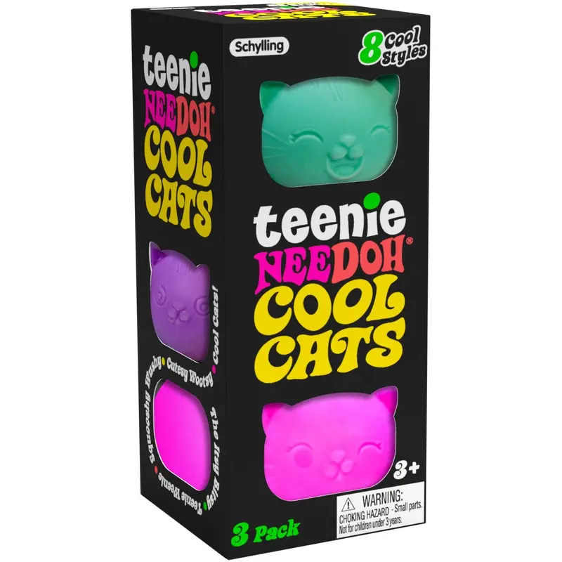 Needoh Teenie Cool Cats 3-Pack Asst. Cdu 1