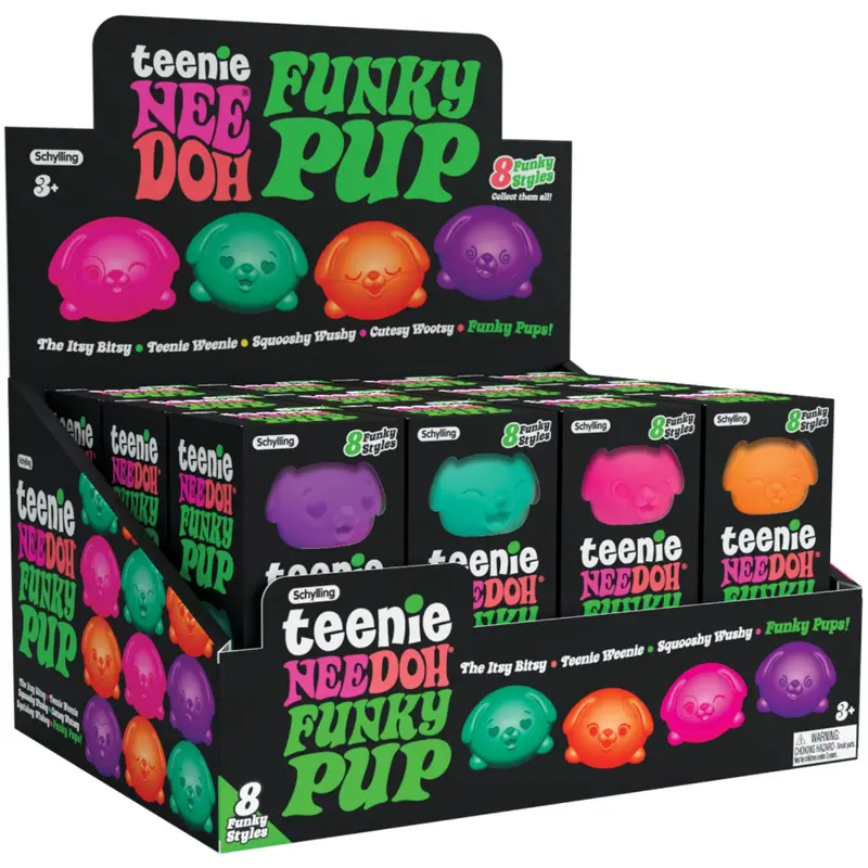 Needoh Teenie Funky Pups 3-Pack Asst. Cdu 1