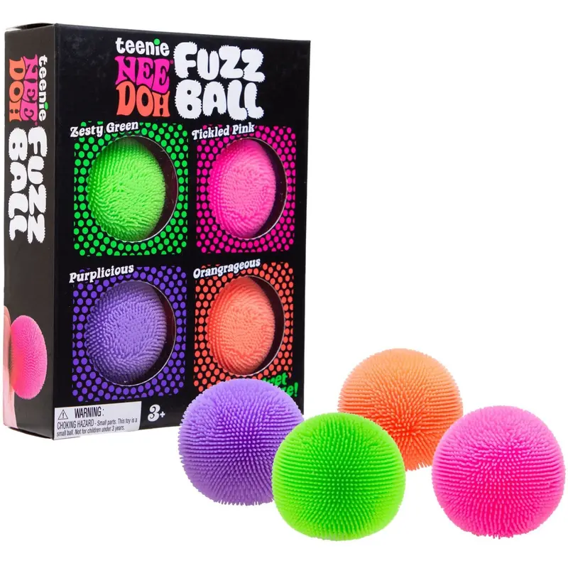 Needoh Teenie Fuzz Ball 4 -Pack Cdu 1