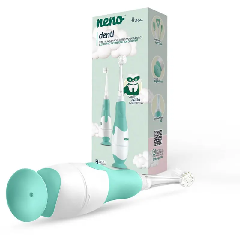 Neno White Green Electric Toothbrush Denti For Kids With 4 Brush Heads 1