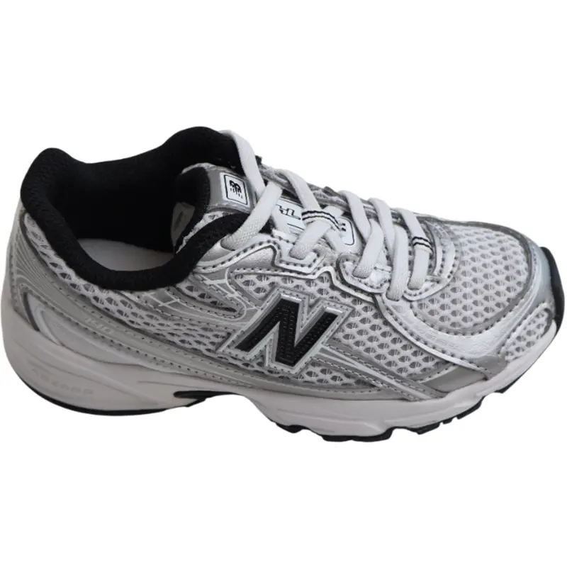 New Balance Silver Metallic 740 Kids Bungee Lace Sneakers 1
