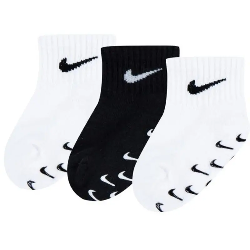 Nike White 3-Pack Inf/Todd Gripper Qtr Socks 1