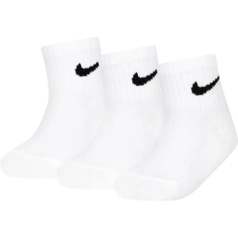 Nike White/Black Core Swoosh Gripper 3-Pack Socks 1