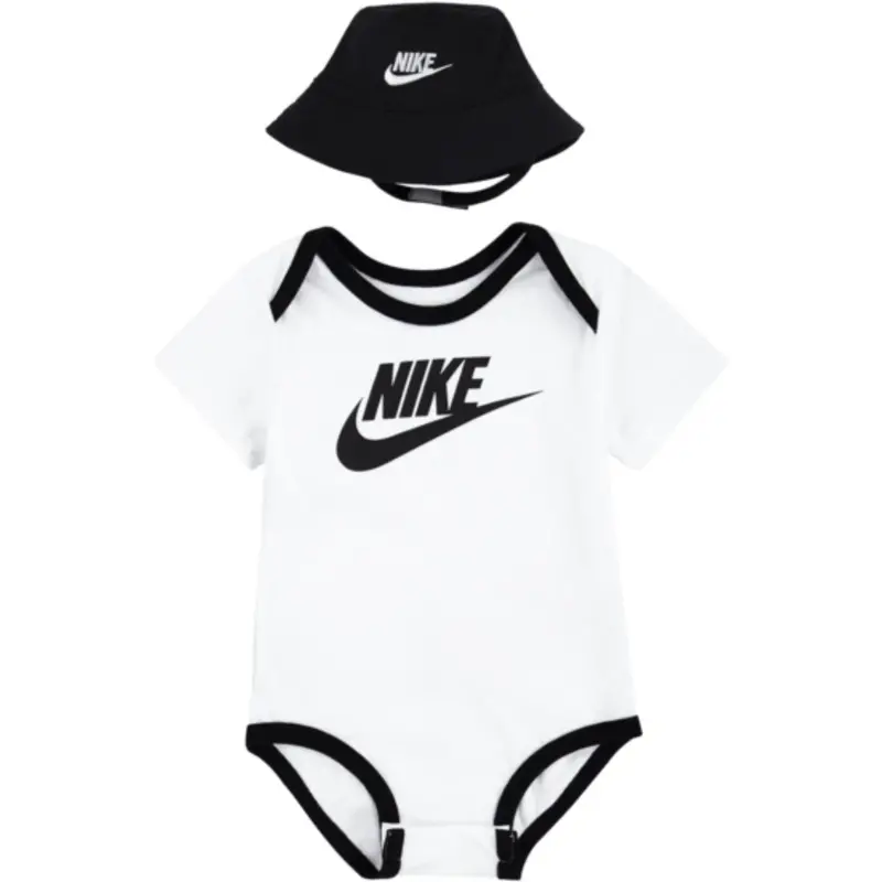 Nike White Core Bucket Hat & Bodysuit 2 Pcs Set 1
