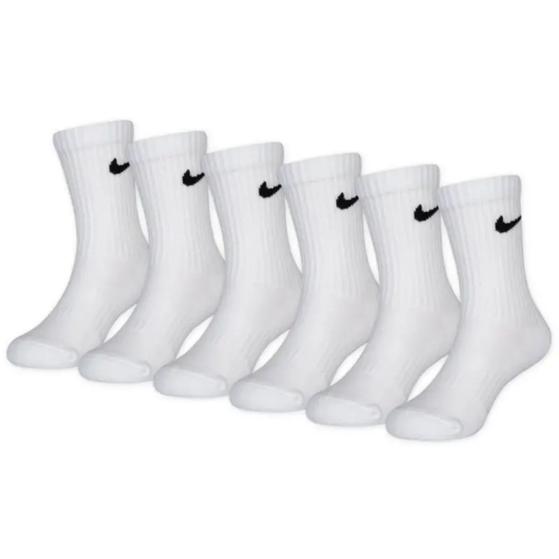 Nike White Df Performance Basic Crew 6-Pack Socks 1