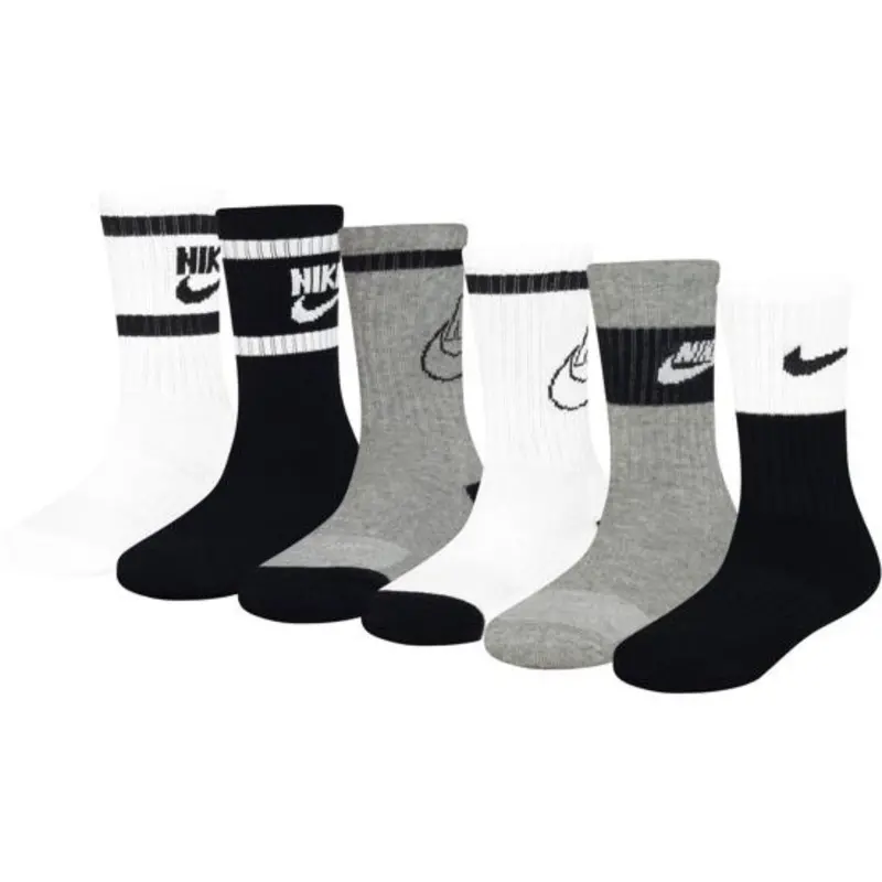 Nike White Retro 6-Pack Crew Socks 1