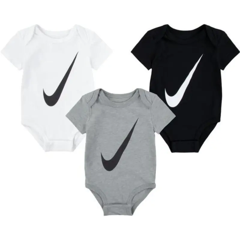 Nike White Swoosh 3-Pack S/S Bodysuit 1