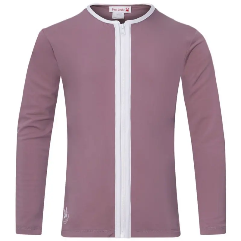 Petit Crabe Heather Basic Zipper Uv-Swim Shirt L/S 1