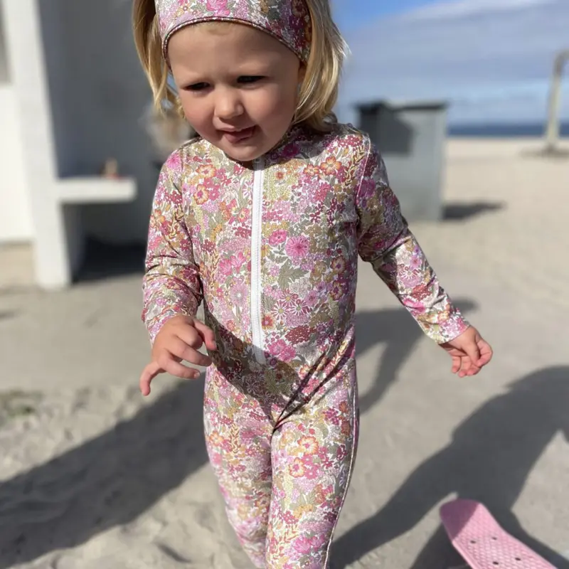 Petit Crabe Margaret Annie (Made With Liberty© Fabric) Lou Basic Sunsuit L/S 3