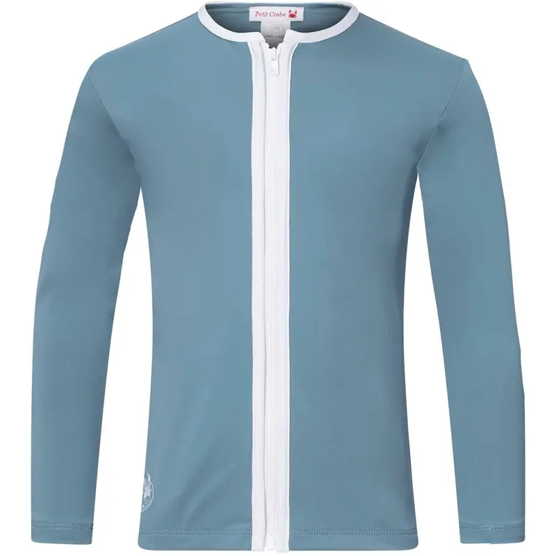 Petit Crabe Stone Basic Zipper Uv-Swim Shirt L/S 1