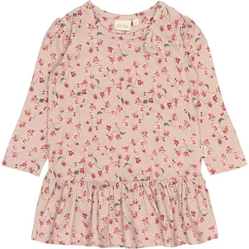 Petit Piao Autumn Anemon Dress L/S Gather Printed 1
