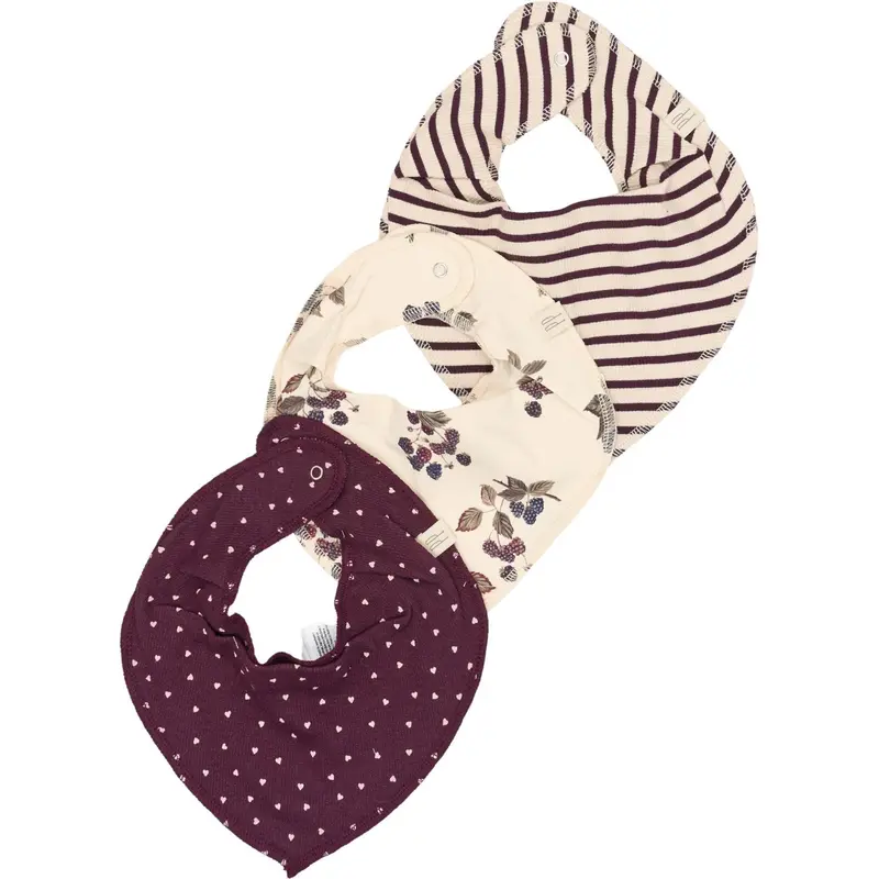 Petit Piao Black Berry Bib Modal 3 Pack 1