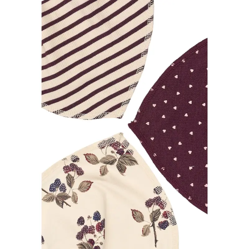 Petit Piao Black Berry Bib Modal 3 Pack 2