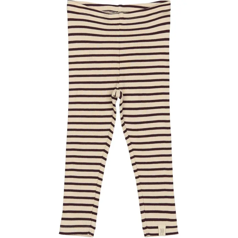 Petit Piao Dark Grape/Off White Legging Modal Striped 1
