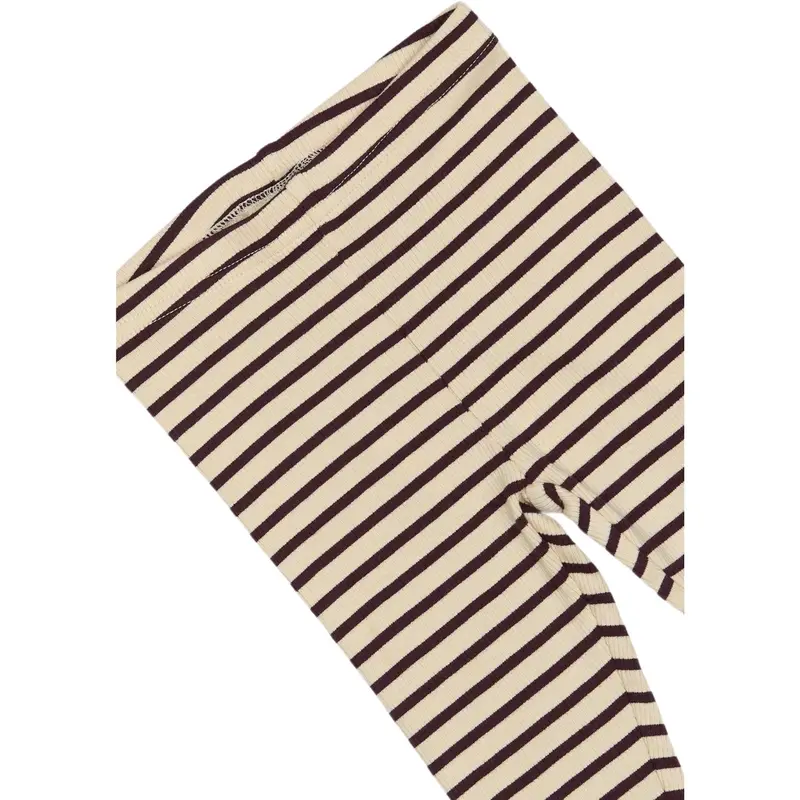 Petit Piao Dark Grape/Off White Legging Modal Striped 2