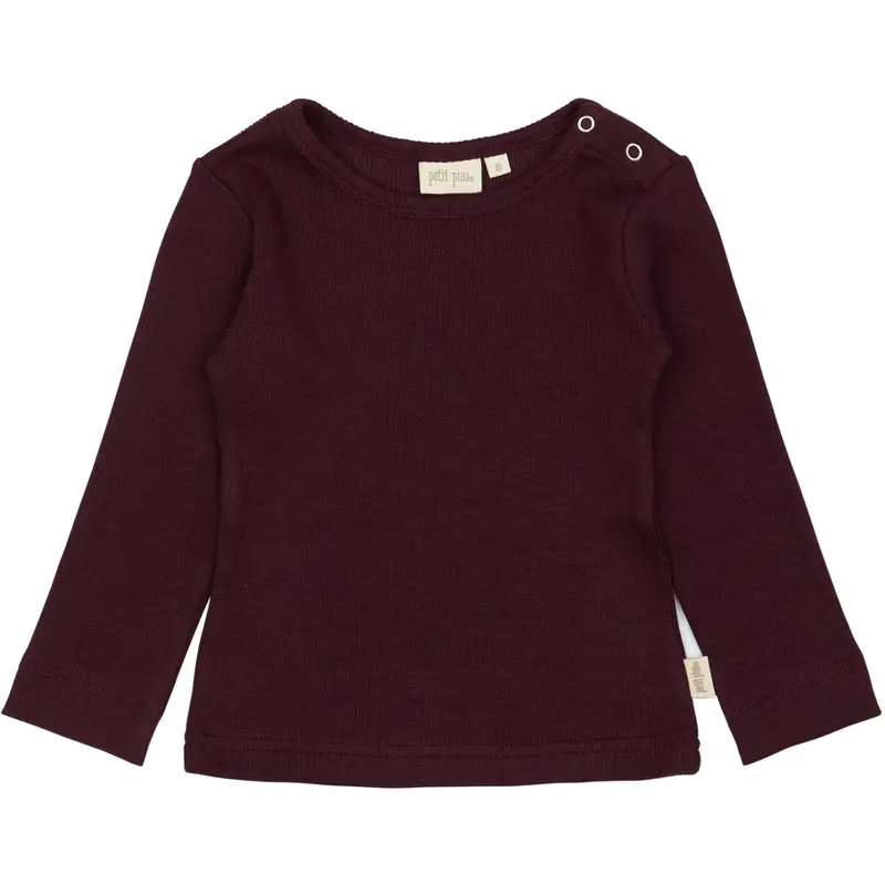 Petit Piao Dark Grape T-Shirt L/S Modal 1