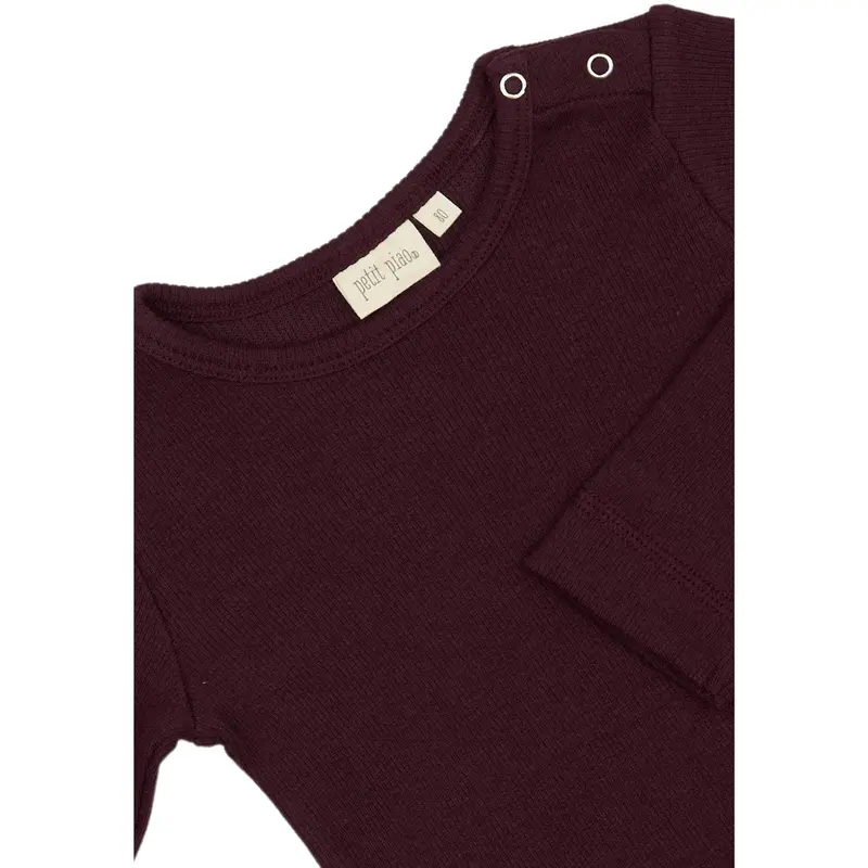 Petit Piao Dark Grape T-Shirt L/S Modal 2