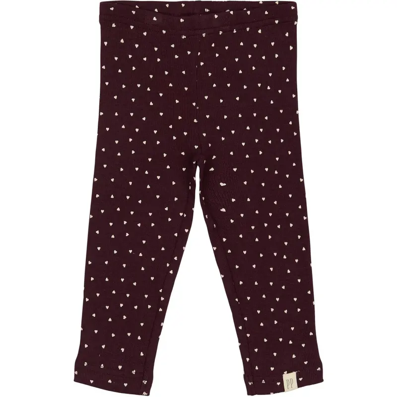 Petit Piao Dark Grape/White Legging Modal Heart 1