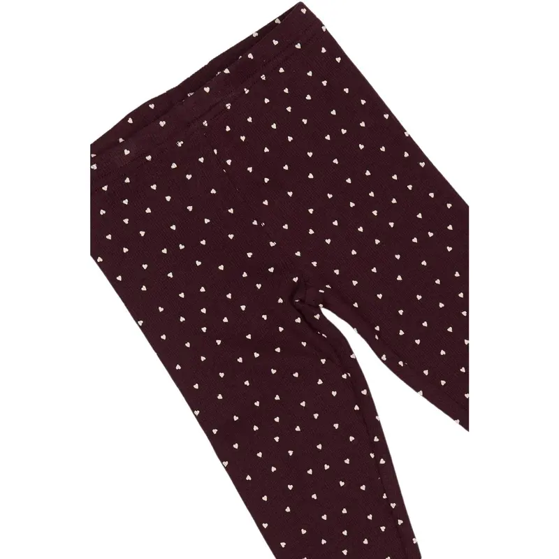 Petit Piao Dark Grape/White Legging Modal Heart 2