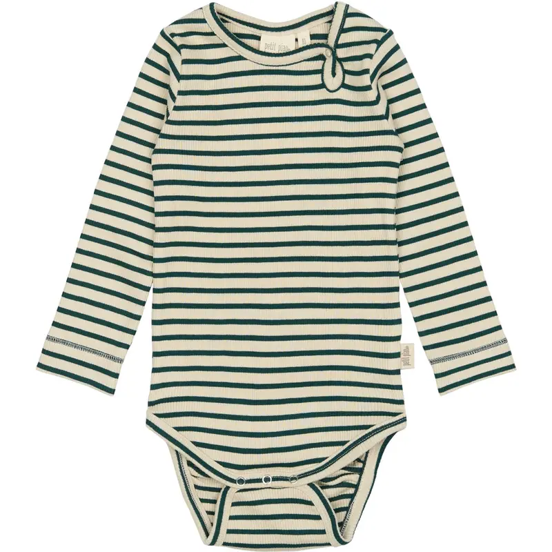 Petit Piao Dark Sea/Off White Body L/S Modal Striped 1