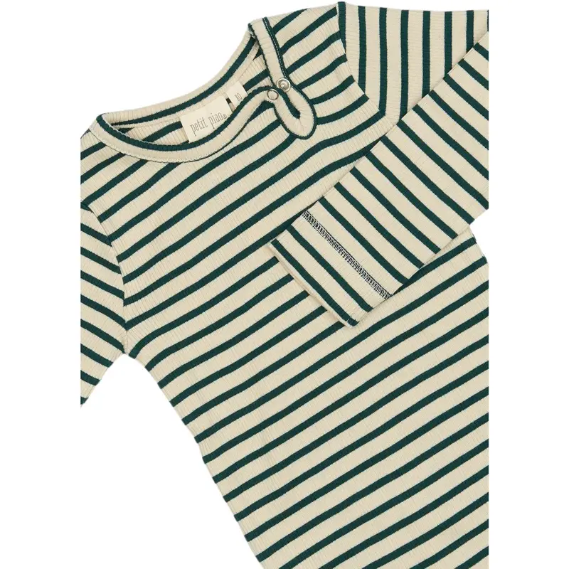 Petit Piao Dark Sea/Off White Body L/S Modal Striped 4