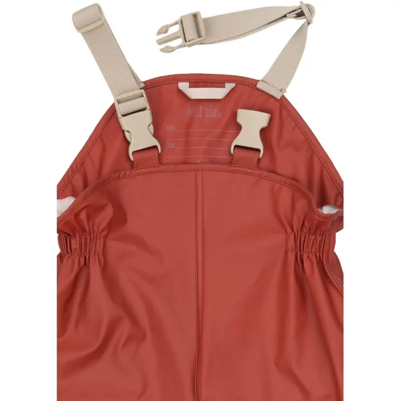 Petit Piao Dusty Rose Strawberry Aop Ppdai Rainwear Set W. Susp. 6