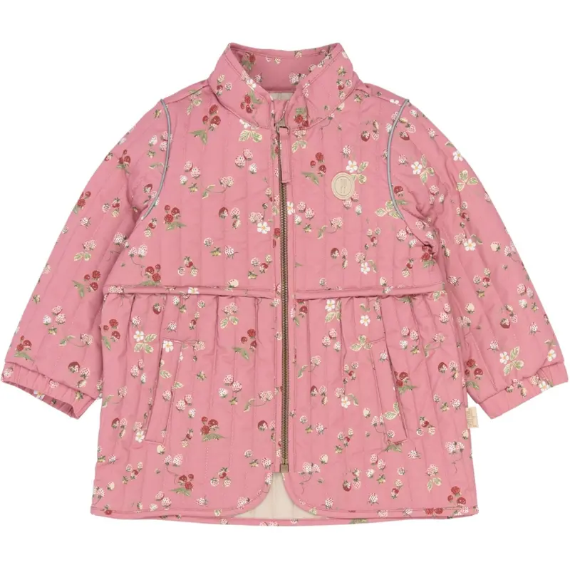 Petit Piao Dusty Rose Strawberry Aop Ppever Thermo Long Jacket 1